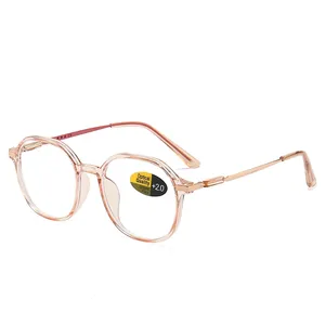High end custom logo Polygonal eyeglasses optical frames 75 125 175 225 275 325 anti blue light presbyopia glasses