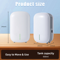 Déshumidificateur électrique silencieux-Mini déshumidificateur domestique portable pour une élimination efficace de l'humidité dans les petits espaces
