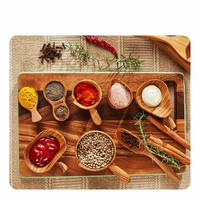 Plats à condiments faits à la main en teck massif importé, assiettes à sauce pour fondue chinoise