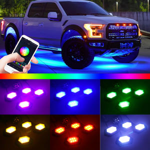 Accesorios para coche, iluminación ambiental de <span class=keywords><strong>2022</strong></span> Utv Atv, cubierta de luces Led, 4 Pods Rgbw, luces de roca para camiones y Jeep - Product Image 2