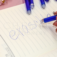 Stylos à pointe effaçable promotionnels en gros pour l'écriture scolaire, fournitures de bureau en plastique avec logo personnalisé et tête effaçable pour étudiants
