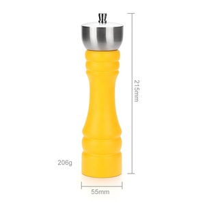 Nouveau modè<span class=keywords><strong>le</strong></span> jaune couvercle en acier inoxydable 8 pouces <span class=keywords><strong>moulin</strong></span> à poivre manuel <span class=keywords><strong>moulin</strong></span> à sel et à poivre en bois - Product Image 5