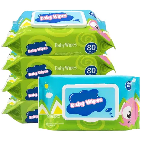 Produsen produk bayi ramah lingkungan tisu basah organik wajah 80 buah tisu pembersih wajah untuk bayi grosir wig basah