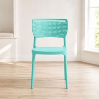 Chaise de salle à manger ergonomique en plastique perforé, chaise de café empilable moderne pour restaurant, hôtel, banquet