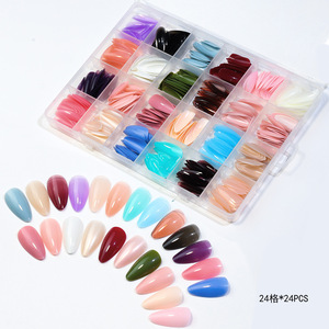 24 faux ongles carrés givrés en ABS, couvrance totale, avec colle, personnalisables, kit de pose pour doigts - Product Image 6
