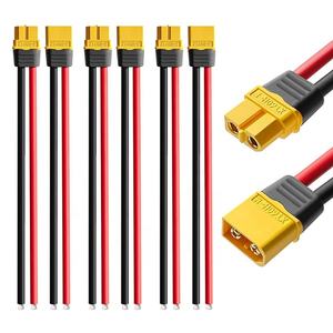 12AWG 100 มม.150 มม.ซิลิคอนลวด XT60 XT60H XT60U ขั้วต่อชายหญิงปลอกปลั๊กสําหรับแบตเตอรี่ FPV - Product Image 3