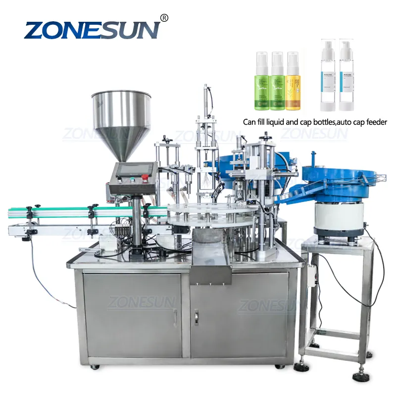 Zonesun Desktop Plastic Glas Kristal Water Parfum Shampoo Cosmetische Nagellak Fles Automatische Indienen Afdekken Machine