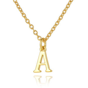 Collares colgantes delicados de moda con letras en inglés Cadenas de clavícula exquisitas, accesorios chapados con <span class=keywords><strong>oro</strong></span> de 18 quilates - Product Image 1