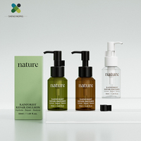 Flacon de lotion en plastique de 50 ml format voyage avec pompe à huile pour démaquillant, nettoyant visage, pompe de contrôle, soin de la peau, cosmétique