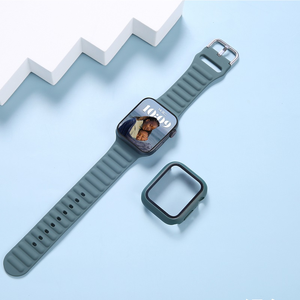 สายนาฬิกาซิลิโคนเหลวแฟชั่นสำหรับ Iwatch 38/40/41มม.,เคสฝาครอบกระจกสำหรับเปลี่ยนสายนาฬิกา - Product Image 1