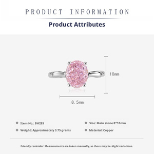 Nuevo Anillo de Diamantes de Alta Calidad con Circonita Cúbica Colorida de Corte Ovalado de 8*10 mm, Diseño de Bambú, para Mujer - Product Image 2