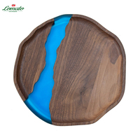 Plateau de service rectangulaire en résine époxy sculptée LOMATO, style minimaliste nordique, durable, pour charcuterie, respectueux de l'environnement