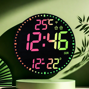 Orologio da Parete Digitale Moderno con LED RGB Luminoso, Timer <span class=keywords><strong>Elettronico</strong></span>, Sveglia, Memoria Oraria, Controllo WiFi e APP - Product Image 3