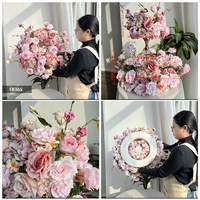 Nouvelle boule de fleurs artificielle en soie rose vif pour la décoration de mariage, de remise de diplôme et d'événements, 50 cm, centre de table