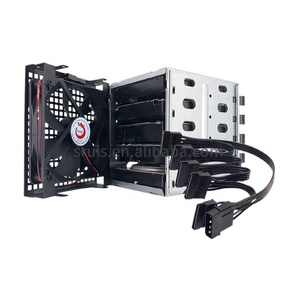 5.25 to 5x 3.5 SATA SAS HDD Hard Drive Cage Rack Tray Caddy Adapter Converter with Fan Space Slivers - Product Image 3