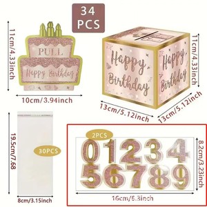 กล่องดึง<span class=keywords><strong>เงิน</strong></span>สีชมพู <span class=keywords><strong>เค้ก</strong></span>เซอร์ไพรส์ของขวัญ กล่องดึง<span class=keywords><strong>เงิน</strong></span>สีโรสโกลด์ ของตกแต่งงานวันเกิด งานแต่งงาน ของชำร่วยงานปาร์ตี้ - Product Image 4