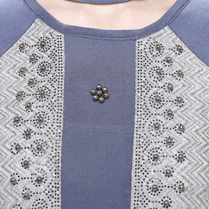 Abaya islamique pour femmes, respirante, légère, décontractée, grande taille, couleur personnalisée, col haut, longueur cheville, toutes saisons - Product Image 5