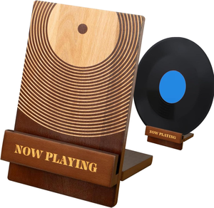 Support de stockage de CD en bois Support de <span class=keywords><strong>disque</strong></span> en bois élégant Conception durable et simple pour un support de stockage et un support d'affichage d'enregistrement élégant - Product Image 1