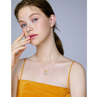 Ins Jewelry 经典心形向日葵镂空 925 纯银 18K 镀金 925 吊坠项链，适合订婚婚礼