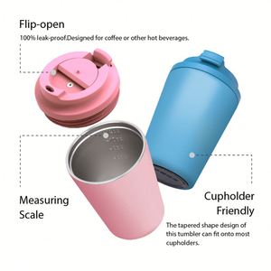 Taza de Viaje Aislada de Acero Inoxidable de 360 ml, Taza de Café con Recubrimiento en Polvo para Uso en el Automóvil, Taza de Regalo al Vacío - Product Image 2