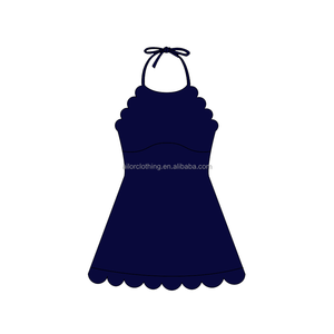 Girls Sleeveless <b>Dress</b> Kids Gym Set Wave Hem Halter <b>Dress</b> Built in Shorts for Tennis <b>Dance</b> Pe Uniform Custom Logo Solid Color - Product Image 3