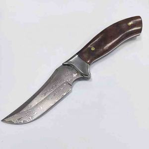 Coltello da caccia in acciaio damasco esterno a lama fissa con manico in corno di <span class=keywords><strong>cervo</strong></span> coltello da sopravvivenza portatile da campeggio - Product Image 6