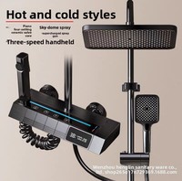 Ensemble de douche intelligent chaud/froid pour salles de bain d'hôtel avec mitigeur monocommande et jet pluie à pause