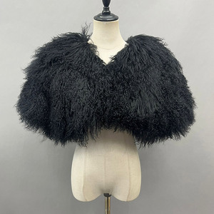 Nuevo <span class=keywords><strong>Bolero</strong></span> de Piel para Mujer, Capa de Piel para Boda, Poncho de Piel Mongol Auténtica de Lujo - Product Image 5