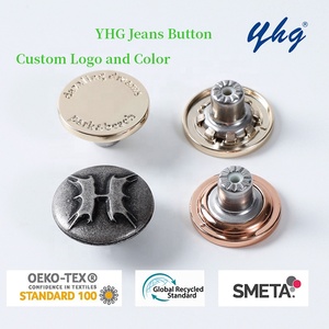 YHG OEM Yüksek Kalite İşlemeli Logo Metal Pirinç Çinko Alaşım Düğmeler Perçinler Özel Erkek Kot Pantolon Düğmeleri Giysi Ceket İçin - Product Image 5
