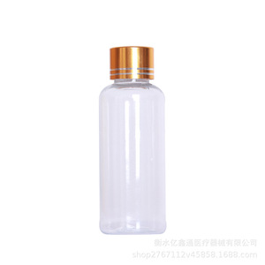 Bouteille en plastique transparente avec bouchon doré 10 20 30 50 100 ml, flacon cylindrique pour échantillons, pour emballage général - Product Image 5