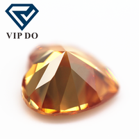3-12 Champagne/D-Champagne Zircone cubique synthétique taille diamant en forme de cœur, pierre en vrac
