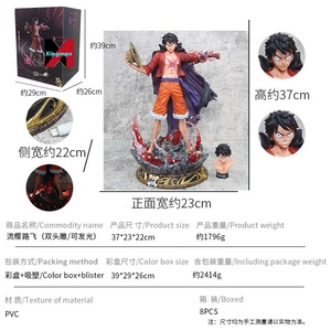 One Pieced <span class=keywords><strong>King</strong></span> Ba Wang couleur fluo cerise Luffy chapeau de paille à main Luffy double tête sculpture peut être lumineux grand modèle décoration - Product Image 3