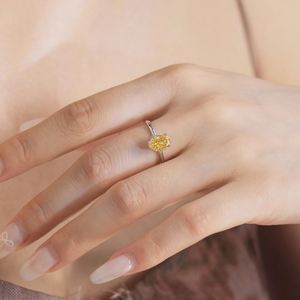 Dylam Jewelry Manufacturer Supplier S925 Silver Rhodium Plated Luxury Oval 8A Crushed <b>Iced</b> Out Cut Cubic Zirconia Women <b>Ring</b> - Product Image 4
