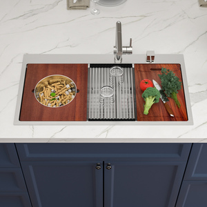 Évier <span class=keywords><strong>double</strong></span> sous plan en acier inoxydable 304, évier de cuisine 40/60 - Product Image 4