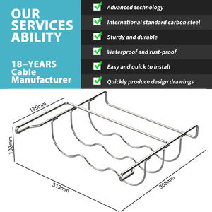 Soporte para botellas de vino de acero inoxidable, soporte <span class=keywords><strong>universal</strong></span> para botellas de refrigerador, con capacidad para 3 botellas de su vino o bebida favorita - Product Image 4