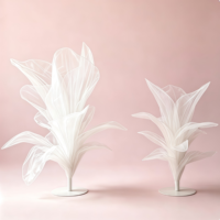 Décoration de fond de scène de mariage en plein air personnalisée de haute qualité, très populaire, fleurs géantes faites à la main, fleurs de table