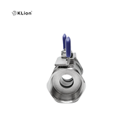 Válvula de Bola Manual KLION de Acero Inoxidable 201/304/316 NPT BSPT DN6, Resistente a Ácidos, con Manija de Mariposa, OEM, 1 Pieza