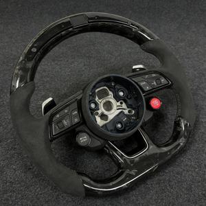 Volant en fibre de carbone forgée et suède LED pour Audi TT R8 S3 S4 S5 S6 S7 RS3 RS4 RS5 RS6 A6 RS <span class=keywords><strong>Q5</strong></span> Q6 A4 A5 – Vente en gros et au détail - Product Image 1