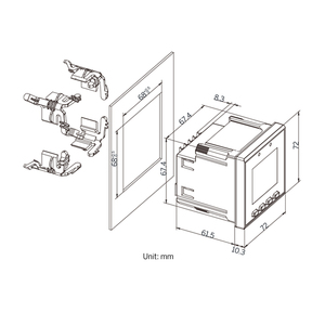 CET PMC-D726M สามเฟส4สายอะนาล็อกโวลต์แอมป์มิเตอร์มัลติฟังก์ชั่นแผงดิจิตอลมิเตอร์พลังงาน - Product Image 5