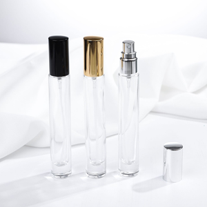 Best Quality Customized Refillable 10ml clear Round square <b>Empty</b> Perfume <b>Glass</b> Spray <b>Bottle</b> with Gold Silver Black Lid - Product Image 5