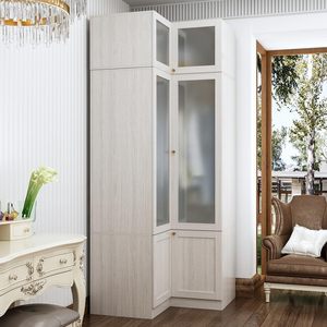 Armario Esquinero Moderno de Dos Puertas SENYU con Perchero, Muebles Económicos Personalizados para Dormitorio, Armario para Guardar Ropa - Product Image 2