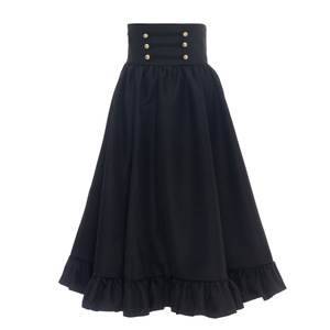 Jupe longue Redman Anime Gothique Médiévale Taille Haute Style Rétro Hepburn en Coton et Polyester Coupe Évasée pour Femme Halloween Scène - Product Image 5