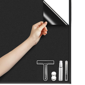 <span class=keywords><strong>Film</strong></span> adhésif statique Jinyi, occultant, noir givré, protection de la vie privée, réutilisable, amovible, décoration DIY pour la maison, le bureau, la salle de bain - Product Image 1