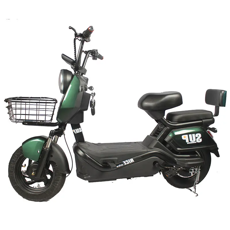 Scooters eléctricos de larga distancia de 2 ruedas con bicicleta eléctrica barata para 2 personas bicicleta eléctrica de neumáticos gruesos de 14 pulgadas
