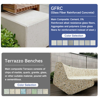 Chaise en terrazzo GRC polie sur mesure de haute qualité, résistante à l'eau, pour l'aménagement paysager et les projets d'architecture extérieure