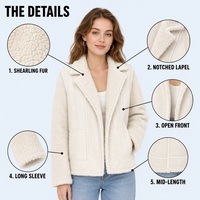 Manteau en fausse fourrure à capuche pour femmes, veste douce et moelleuse à fermeture éclair, vêtements d'extérieur chauds en polaire pour l'hiver pour femmes