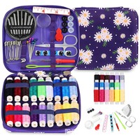 A0028 Kit de couture pour usage domestique, ensemble complet de haute qualité pour outils de couture haut de gamme multicolores, imprimé de dessins animés mignons