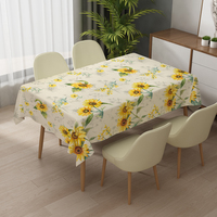Nappe rectangulaire en PVC motif tournesol jaune, nappe jaune citron résistante pour anniversaire, nappe en toile cirée facile à nettoyer