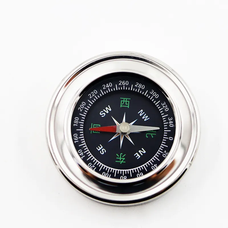 Portable compass Outdoor multi-function round metal stainless steel compass High precision north compass