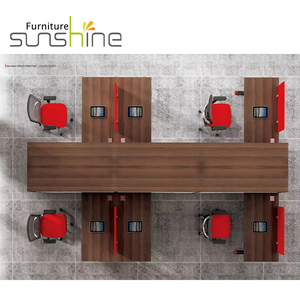 Sunshine Hansen: Design Moderno di Tavoli <span class=keywords><strong>da</strong></span> Ufficio, Arredamento Modulare per Postazioni di Lavoro per <span class=keywords><strong>4</strong></span> Persone, Pannelli Rivestiti in Melammina - Product Image 2